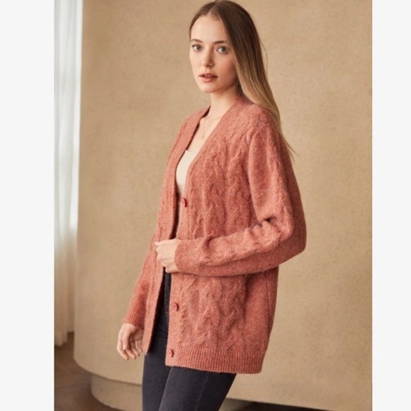 Premium Wool-Mix Button Up Relaxed Fit Cardigan - NEW - Picture 5 of 6